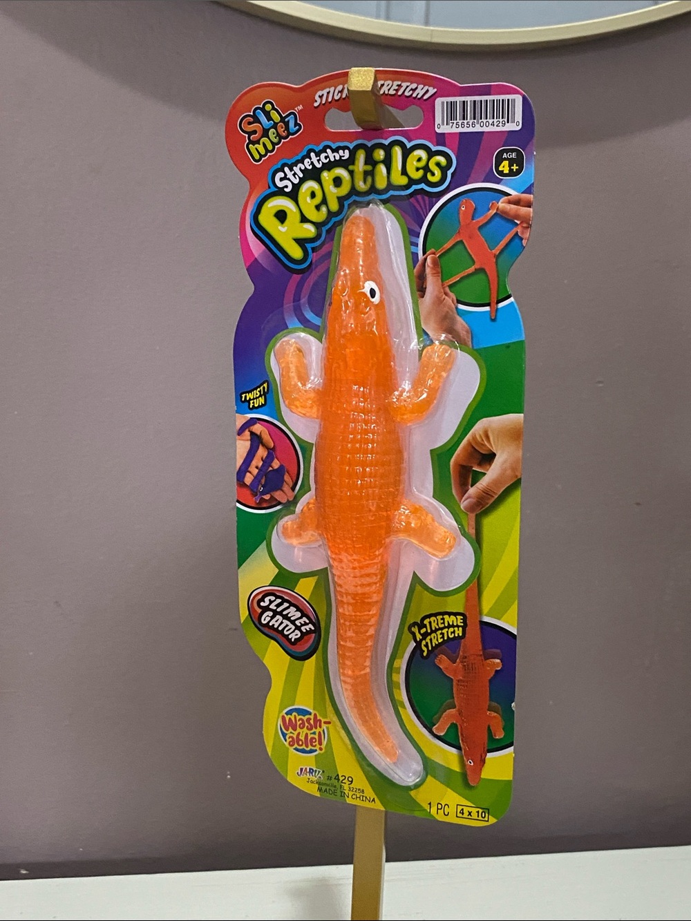 Stretchy Reptiles - Squishy Gator Toy - Orange